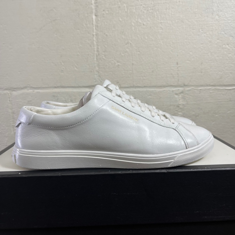 Saint Laurent‎ Andy Low 533726 White Leather Casual Sneakers Men's 39 EU/6 US EU
